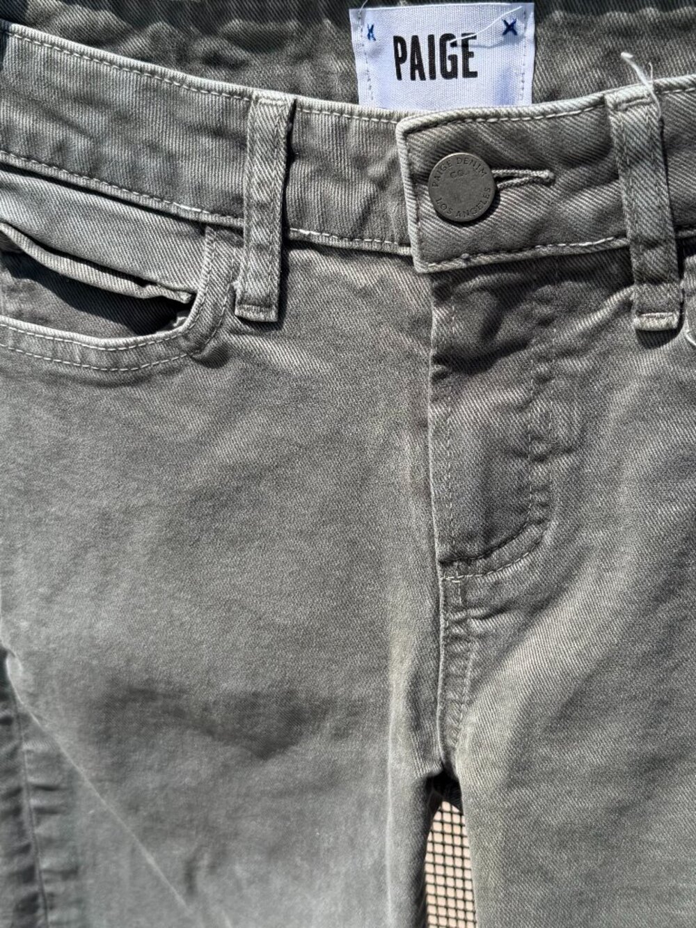 Paige Olive Grey Ankle Skinny Jeans Size 27 - Picture 9 of 9